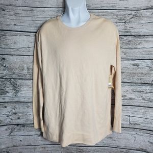 Cherokee Beige  Sweet Butter Crew Neck Sweater Size Large  NWT